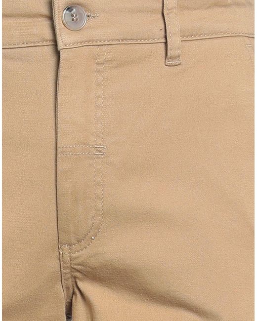 Solid Natural Pants Cotton, Polyester, Elastane for men