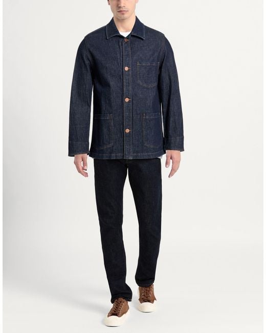 Cruna Blue Denim Outerwear Cotton, Elastane for men