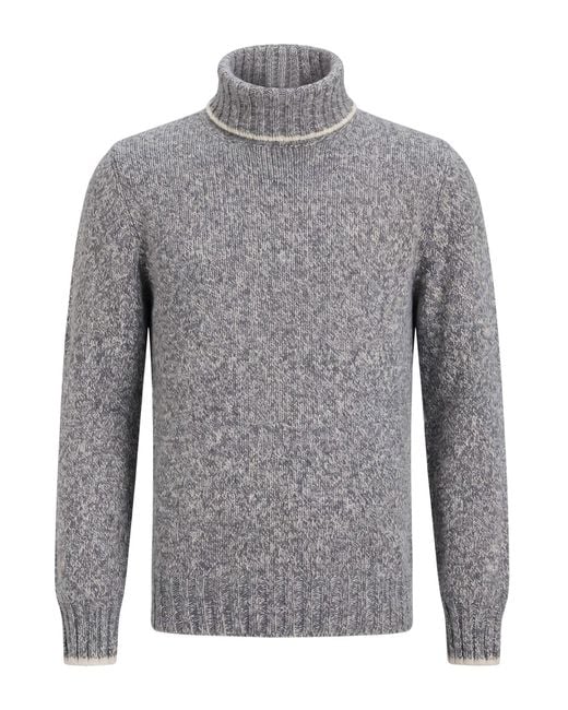Gran Sasso Gray Turtleneck Virgin Wool for men