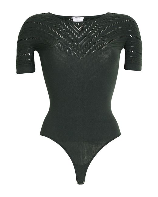 Wolford Green Bodysuit Virgin Wool, Polyamide, Elastane