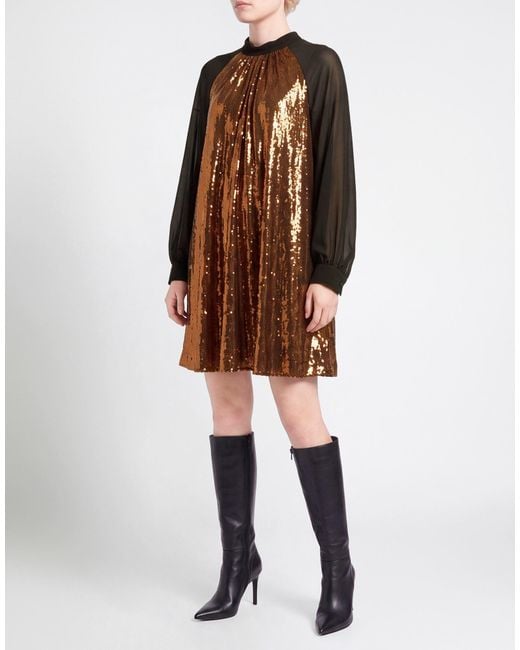 Clips Brown Mini Dress Polyester