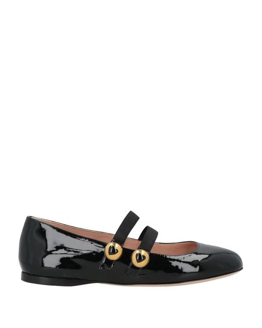 Moschino Black Couture Ballet Flats Leather