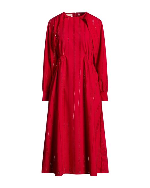 LOVEBIRDS Red Midi Dresses
