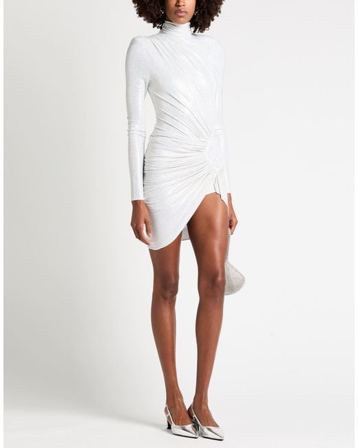 Alexandre Vauthier White Mini Dress Viscose, Elastane