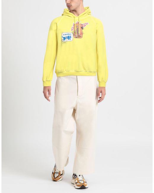 DSquared² Yellow Sweatshirt Cotton, Elastane for men