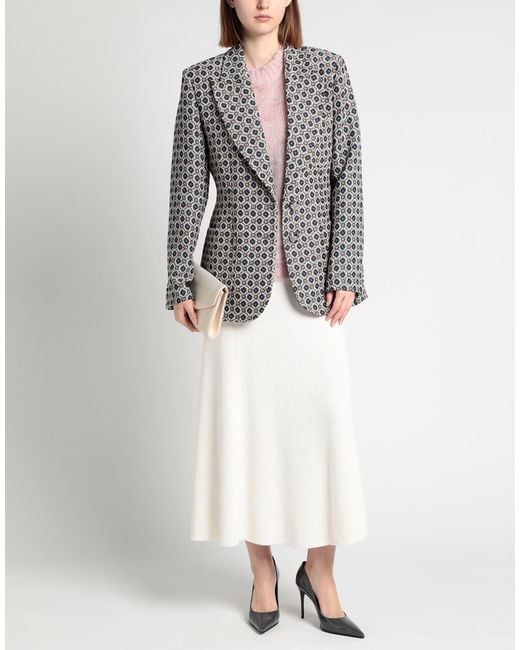 Etro Gray Blazer Polyester, Virgin Wool, Elastane