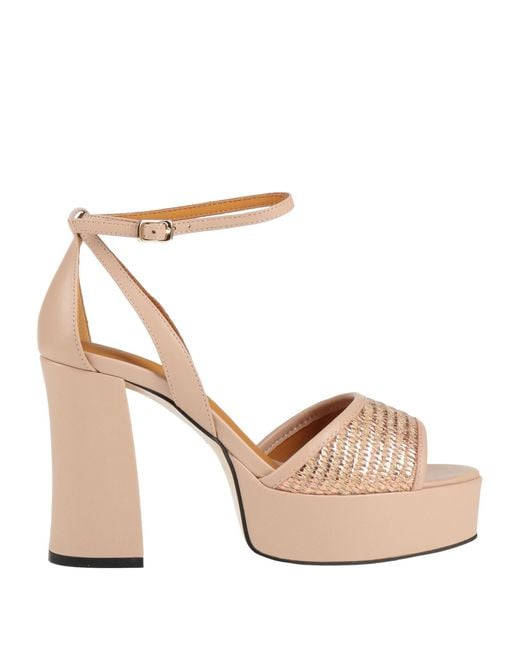 Apepazza Natural Blush Sandals Leather, Textile Fibers