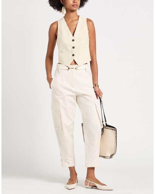 Brunello Cucinelli Natural Tailored Vest Cotton, Polyamide