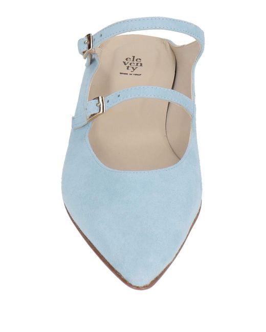 Eleventy White Sky Mules & Clogs Leather