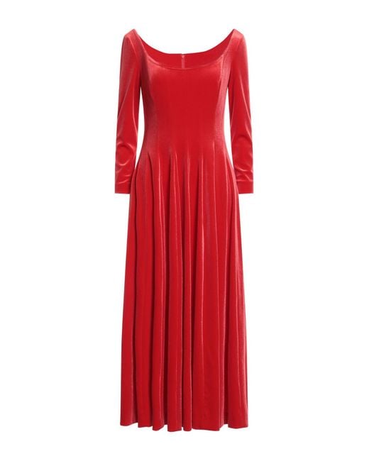 Philosophy Di Lorenzo Serafini Red Midi Dress Polyester, Elastane