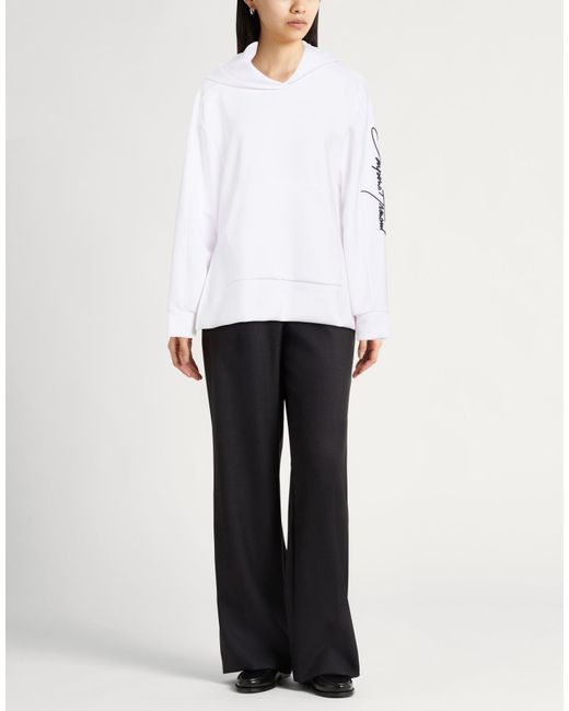 Emporio Armani White Sweatshirt Polyester, Viscose, Elastane
