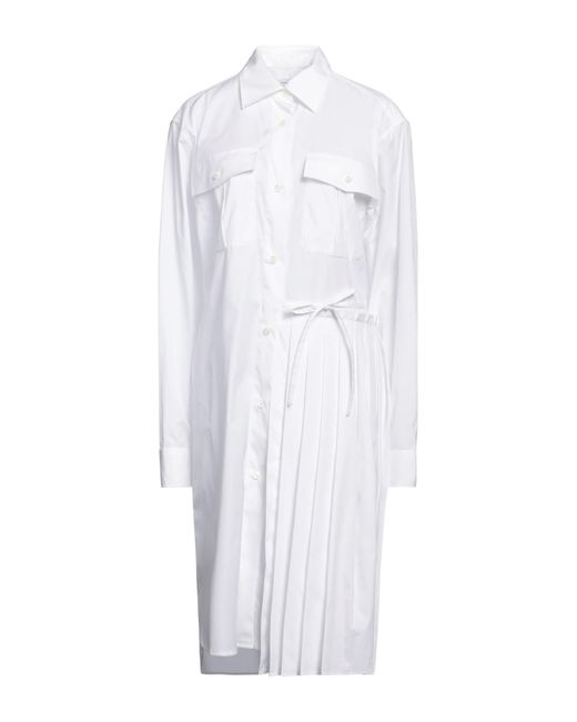 Dries Van Noten White Midi-Kleid