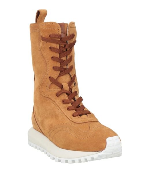 Emporio Armani Brown Camel Sneakers Leather