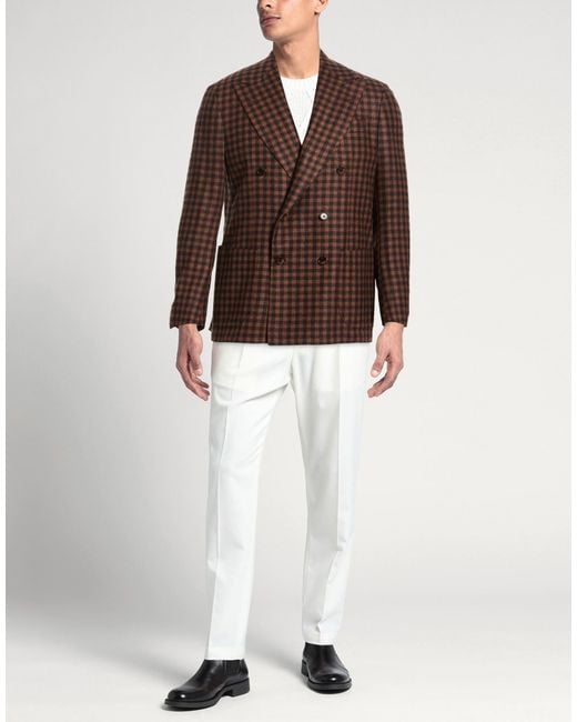 Sartorio Napoli Brown Blazer Cashmere for men