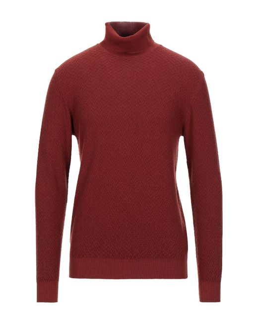 Circolo 1901 Red Rust Turtleneck Merino Wool for men