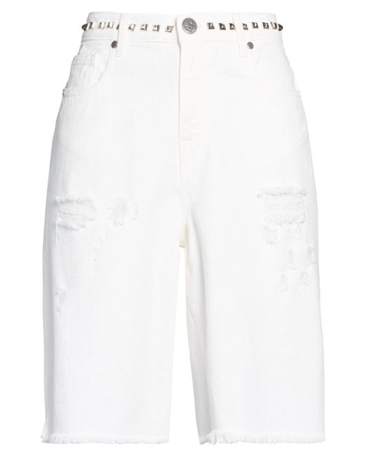 Gaelle Paris White Denim Shorts Cotton