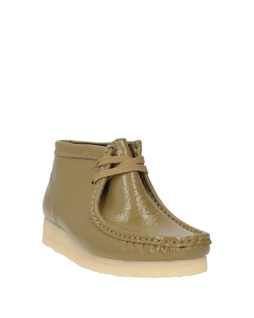Clarks Natural Khaki Ankle Boots Leather