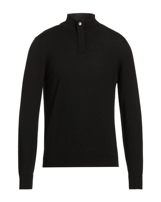 Daniele Fiesoli Black Sweater Merino Wool for men