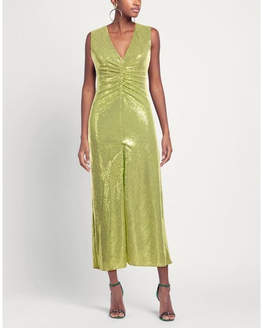 Nora Barth Green Maxi Dress Polyester, Elastane
