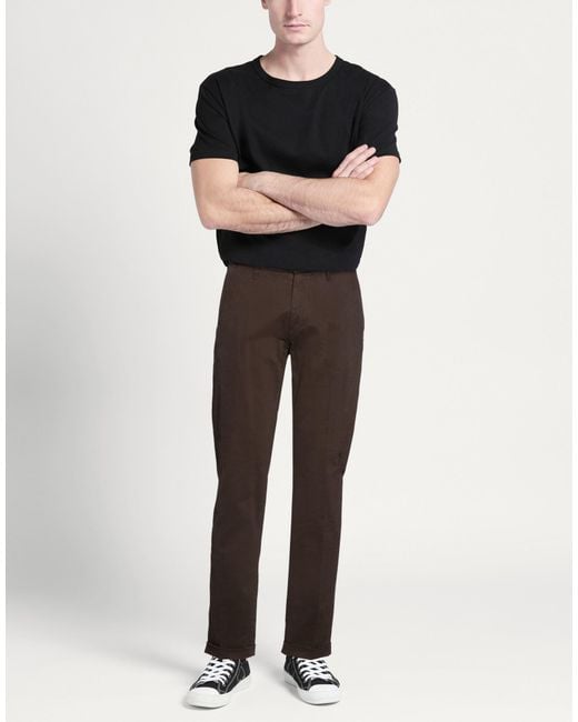 RE_HASH Brown Dark Pants Cotton, Elastane for men