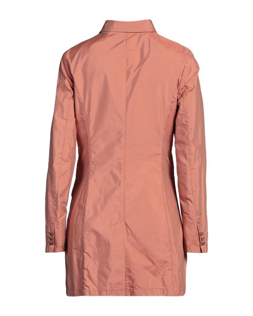 Moorer Pink Rust Overcoat & Trench Coat Polyester