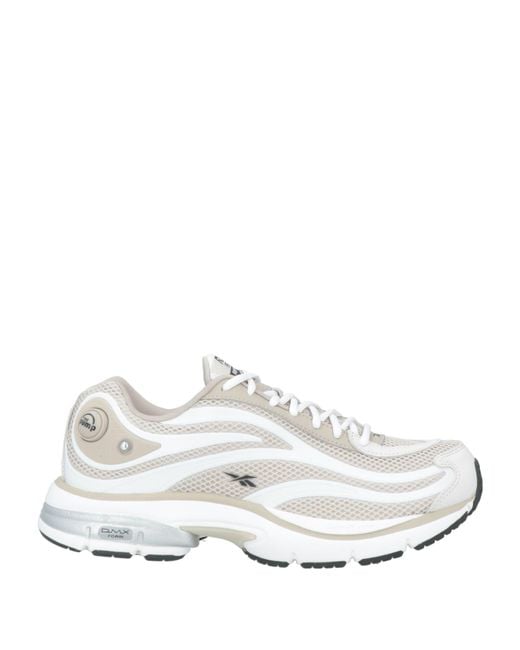 Reebok White Taupe Sneakers Textile Fibers, Synthetic Material for men