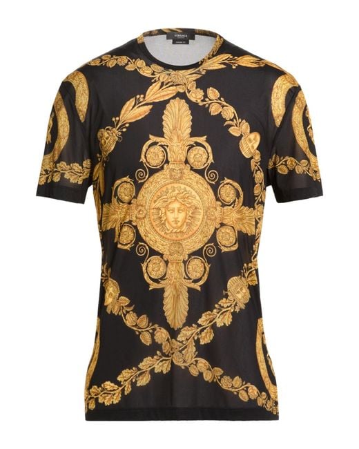 Versace Black T-Shirt Polyamide, Elastane for men