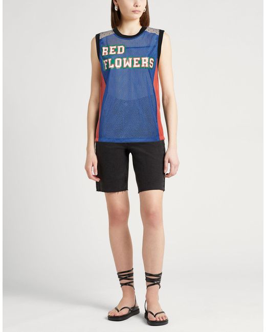 RED Valentino Blue Top Polyester, Polyamide, Cotton, Elastane