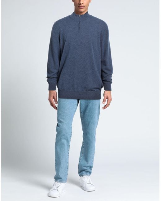 SUITE 191 Blue Slate Sweater Cashmere for men