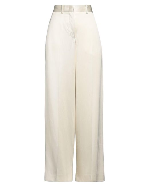 Jil Sander White Pants Viscose, Silk
