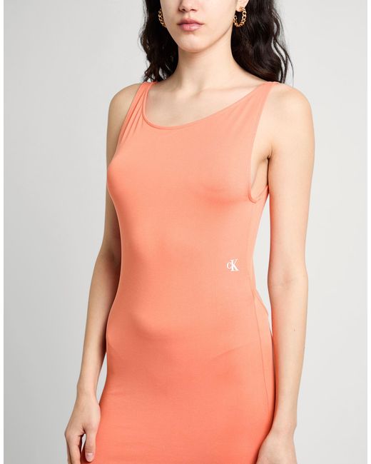 Calvin Klein Pink Midi Dress Modal, Polyester, Elastane