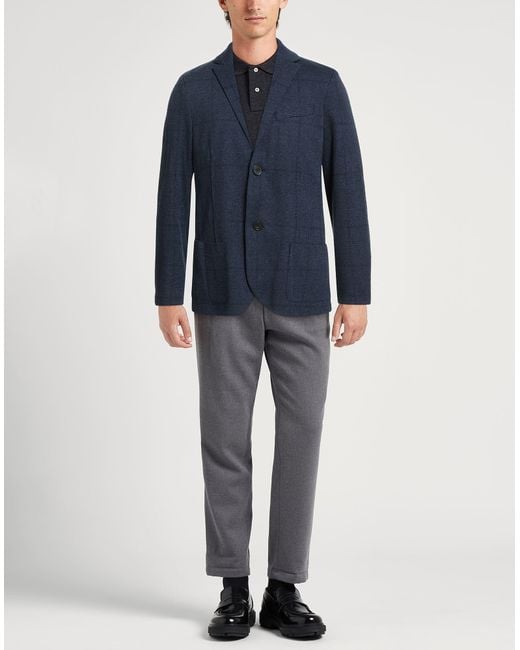Harris Wharf London Blue Blazer Wool, Cotton for men