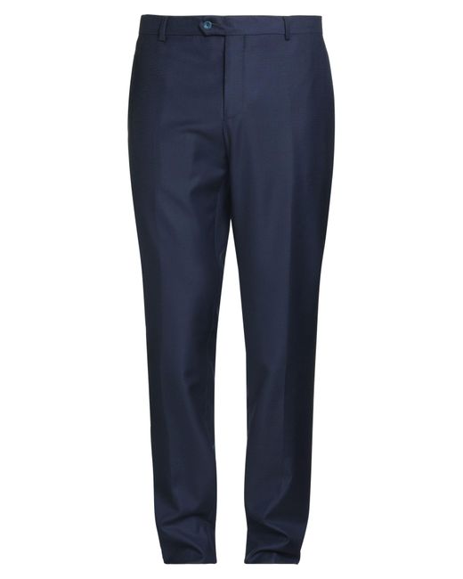 Paoloni Blue Pants Virgin Wool for men