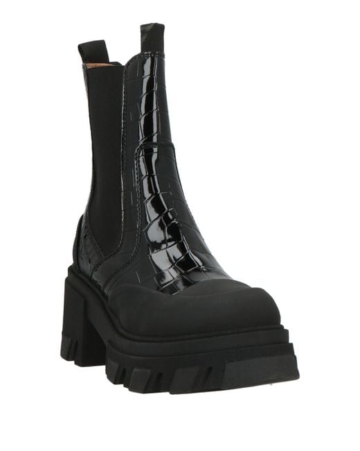 Ganni Black Ankle Boots Synthetic Material