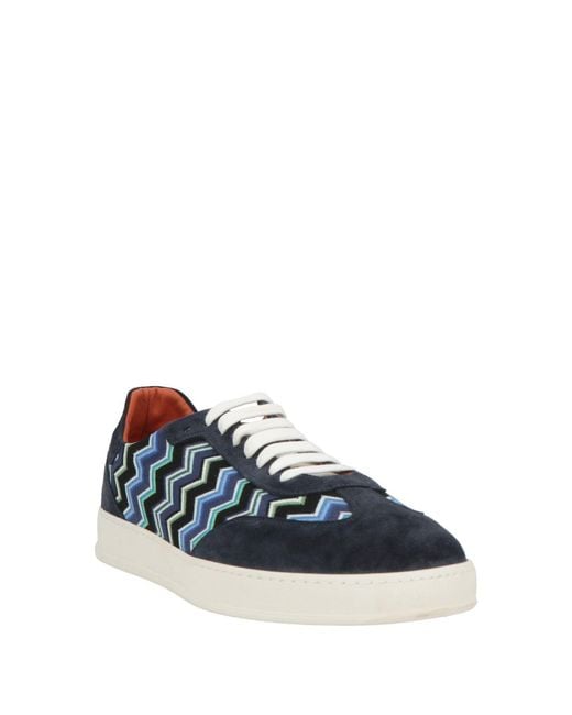 Missoni Blue Sneakers Textile Fibers, Leather for men