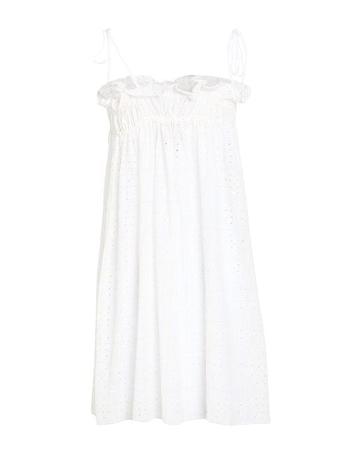 Ganni White Mini Dress Organic Cotton