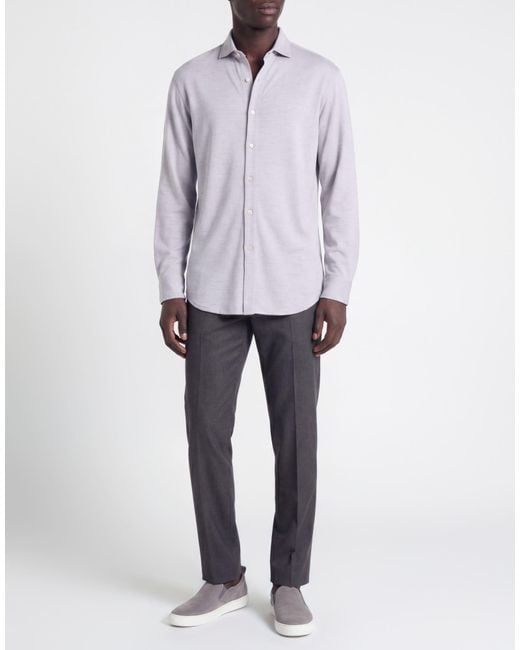 Eleventy Purple Light Shirt Wool, Cashmere for men