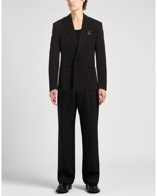 Daniele Alessandrini Black Blazer Cotton, Polyamide, Elastane for men