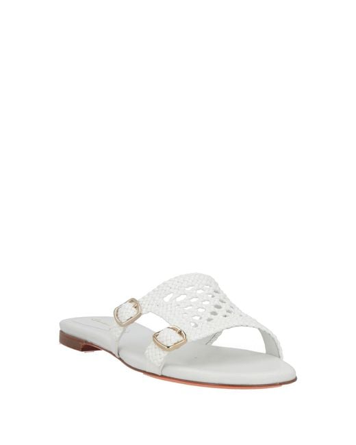 Santoni White Sandals Leather