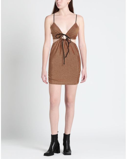 Haveone Brown Mini Dress