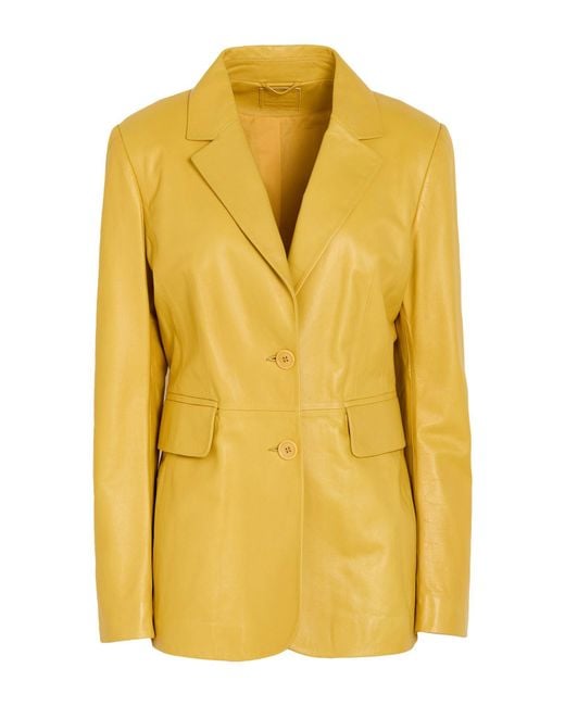 Desa Nineteenseventytwo Yellow Blazer Leather