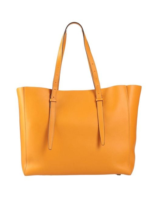 Valextra Orange Handbag Leather