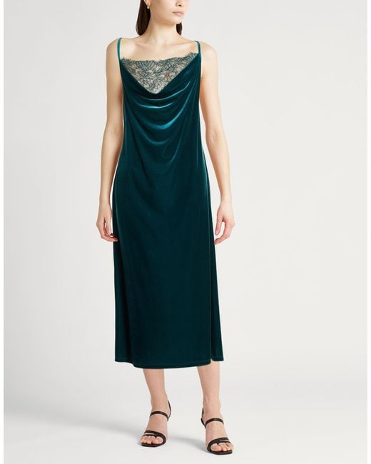 Liu Jo Green Midi Dress Polyester, Elastane