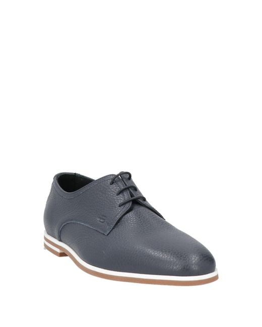 Baldinini Blue Lace-Up Shoes Leather for men