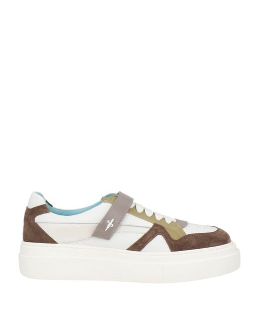 Cesare Paciotti White Sneakers Leather, Textile Fibers for men