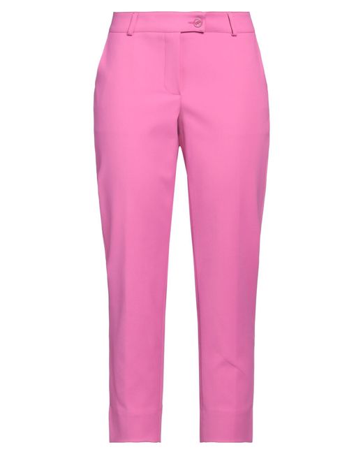 Maison Common Pink Fuchsia Pants Cotton, Polyamide, Elastane