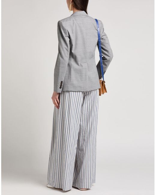 Brunello Cucinelli Gray Blazer Virgin Wool, Elastane, Brass