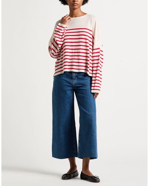 Majestic Filatures Red Ivory Sweater Linen
