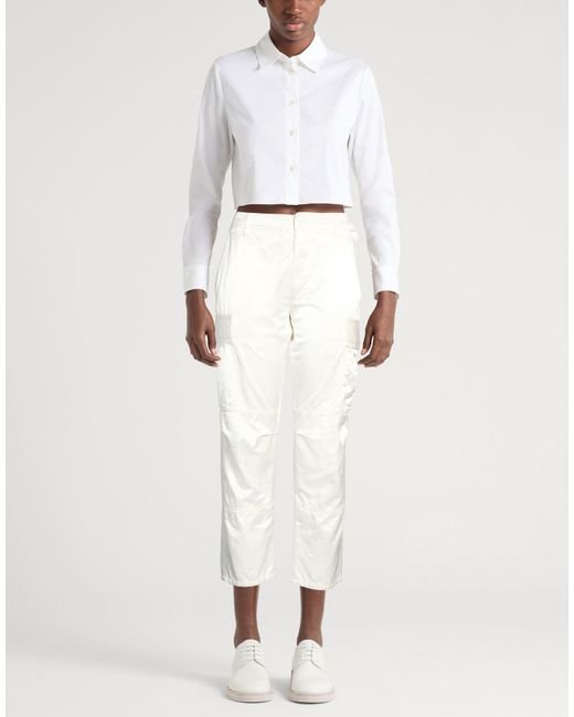 MM6 by Maison Margiela White Pants Cotton, Viscose