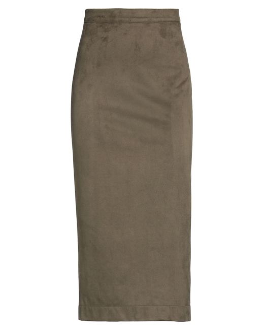 Siste's Green Midi Skirt Polyester, Elastane